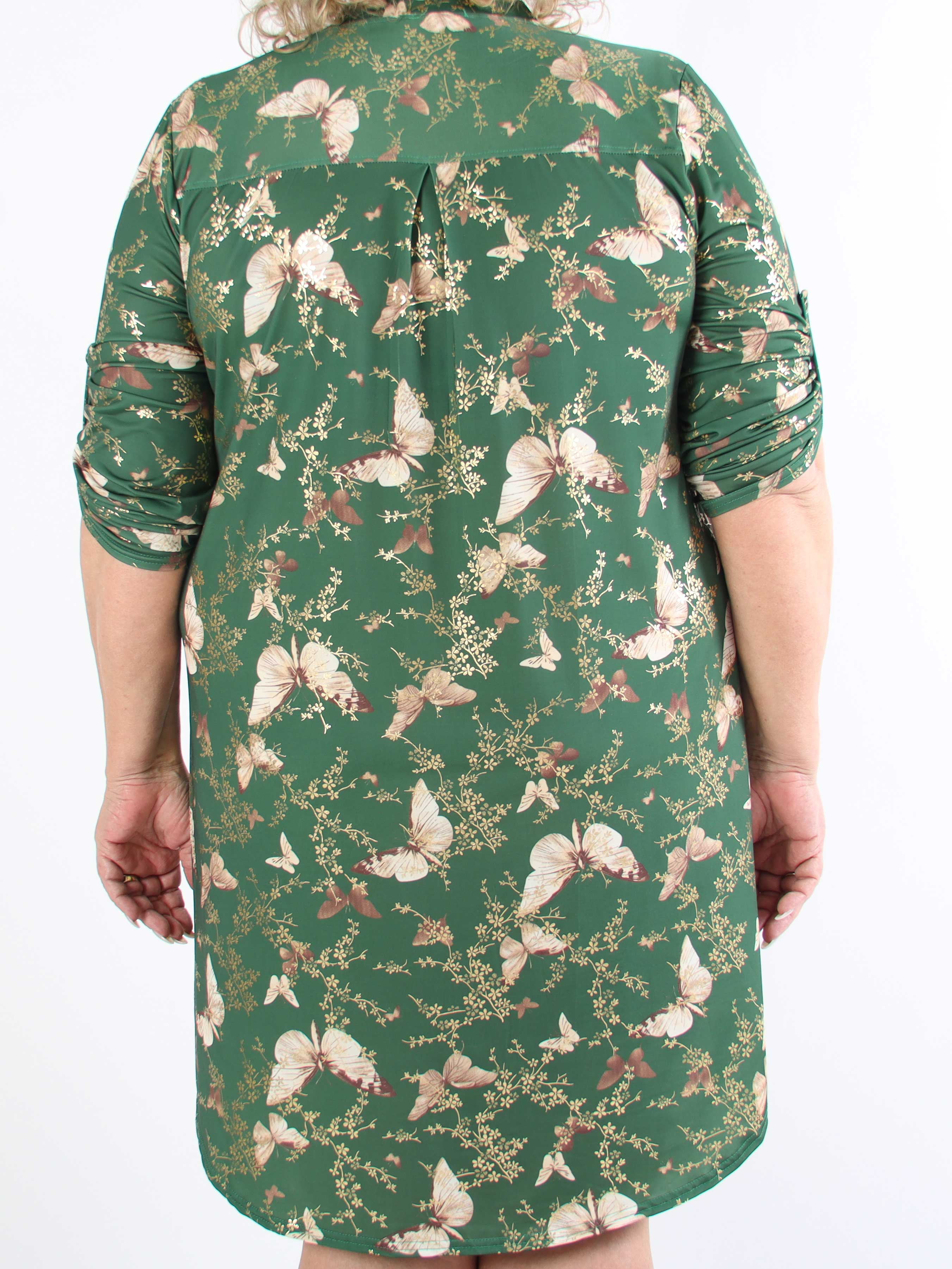 Ebba Butterfly - Elastisk plus size-klänning med fjärilar